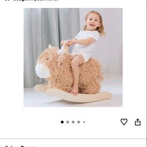 Fluffy Brown Rocking Cow Toy